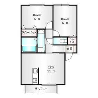 群馬県前橋市江田町【アパート】の間取り