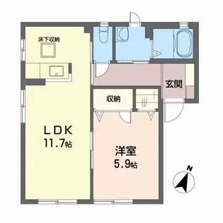 レーヴィンス 栄【1階】の間取り