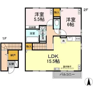 リビングタウン弘前 C【2階】の間取り