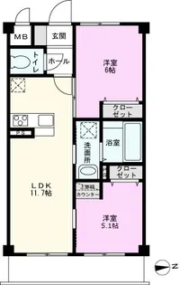クラウンマンション【2階】の間取り