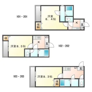 クレフラスト高丘【2階】の間取り