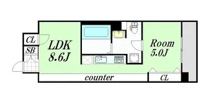 大阪府大阪市中央区備後町1【マンション】の間取り