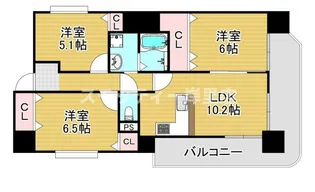 クリア・クレセント住之江【9階】の間取り