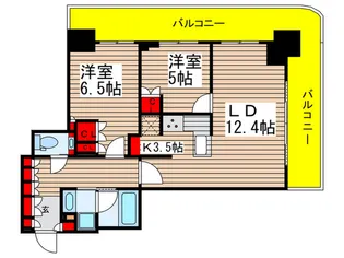 プラウドタワー名古屋栄【11階】の間取り