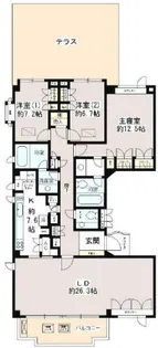 徳川山パーク・マンション【1階】の間取り