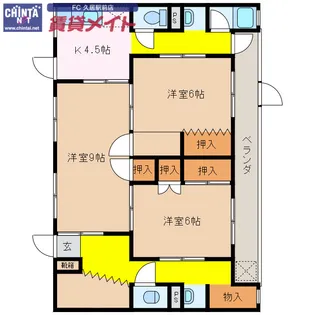 白山ハイツ【1階】の間取り