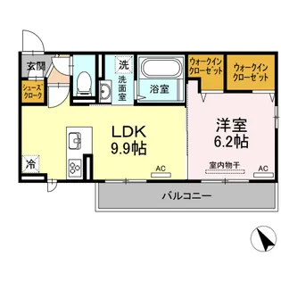 メゾン沖浜【1階】の間取り