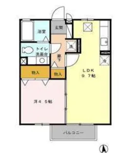 ヴィラ・モナリエール B棟【1階】の間取り