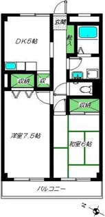 大和瓦マンション【5階】の間取り