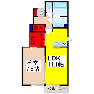 グランメゾン美園【1階】の間取り