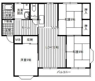 フラッツ曙【1階】の間取り