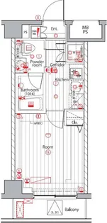 プレミアムキューブ広尾【4階】の間取り