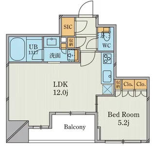 クレストコート日本橋人形町【14階】の間取り