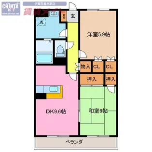 アップル2号館【1階】の間取り