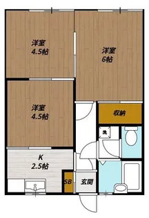 刈米コーポ【2階】の間取り