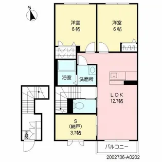 モンフレール亀川 積水【2階】の間取り