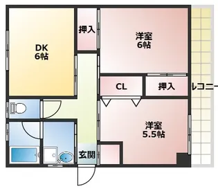 コーポ日浅7【2階】の間取り