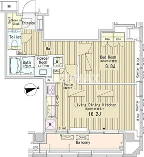 パークアクシス御成門【14階】の間取り