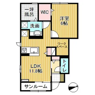 にゅうまごびれっじIII B棟【1階】の間取り