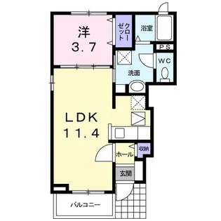 ケープパレス牛込【1階】の間取り