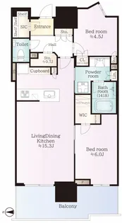 幕張ベイパークライズゲートタワ―【7階】の間取り