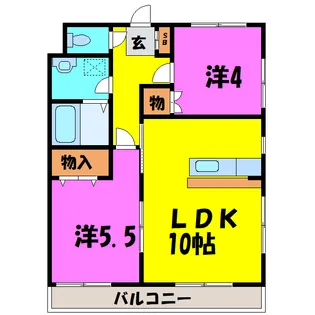 サクラハイツ(熊谷市本石)【2階】の間取り