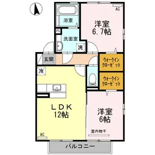 ルーム ケースリー C棟【2階】の間取り