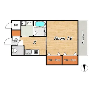 グランレブリー桂川【3階】の間取り