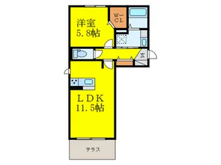 アムールハイム春日原【1階】の間取り