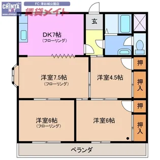 ガーデンヒルズ1号館【3階】の間取り
