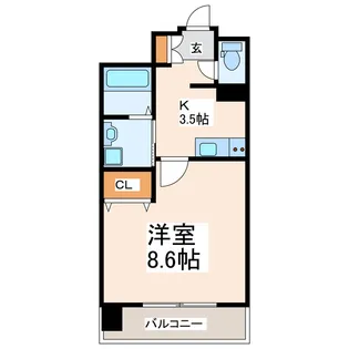 クロノス43水前寺【12階】の間取り