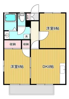 第6登陽コーポ【1階】の間取り