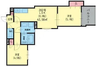 クリエオーレ宝持【2階】の間取り