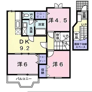 アンソレイエII【2階】の間取り