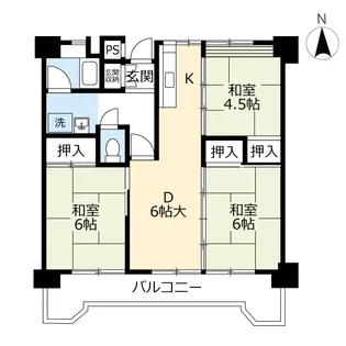 UR本城西【6階】の間取り