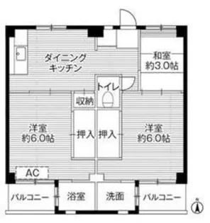 ビレッジハウス小比企6号棟【2階】の間取り