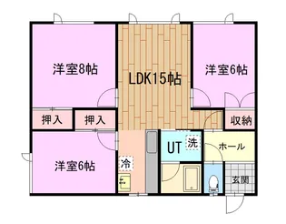 しべつハイツ【2階】の間取り