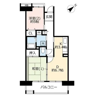 URアルビス鶴瀬【7階】の間取り