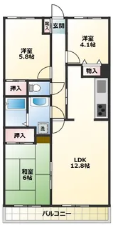 コルベイユ天神【2階】の間取り