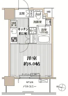 コスモグランス南品川【5階】の間取り