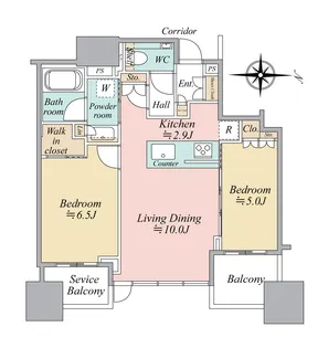 シティタワー大阪本町【9階】の間取り