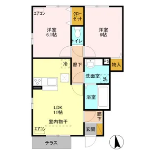 ブライトガーデン【1階】の間取り