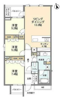 ザ・パークハウス広尾羽澤【3階】の間取り
