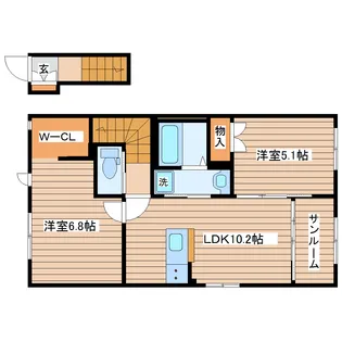 Teoria茂庭【2階】の間取り