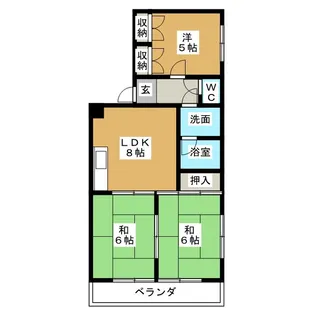 グランドハイツ服部【3階】の間取り