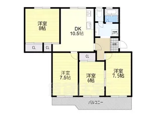 膳所ハイツ4号棟【5階】の間取り
