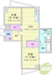 チサンマンション第三仙台【4階】の間取り