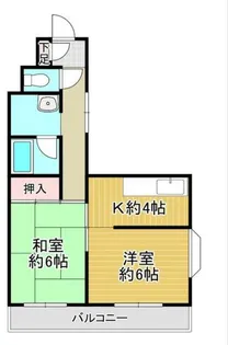鬼石三木ハイツ【2階】の間取り