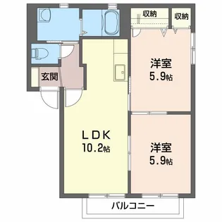 バリュージュ梨花【2階】の間取り