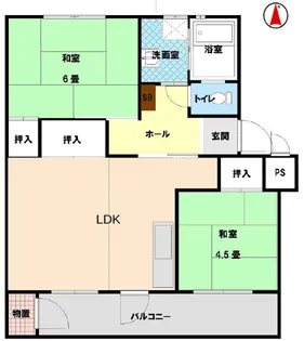 南十番ハイツ1号棟【3階】の間取り